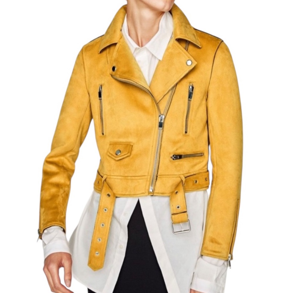Zara Vegan Suede Moto Jacket